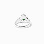Silver Claddagh Birthstone Ring - August,