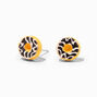 Chocolate Marble Donut Stud Earrings,