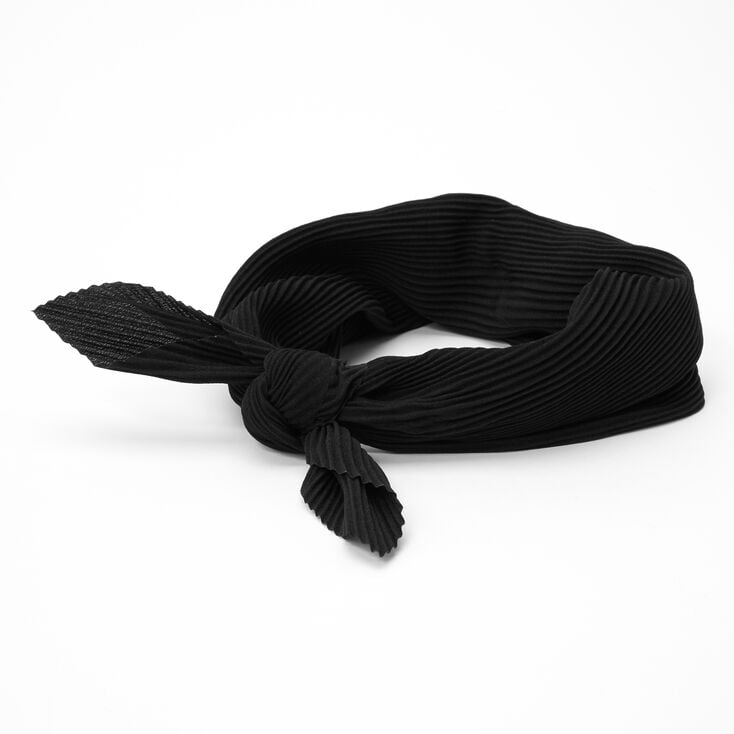 Pleated Bandana Headwrap - Black,