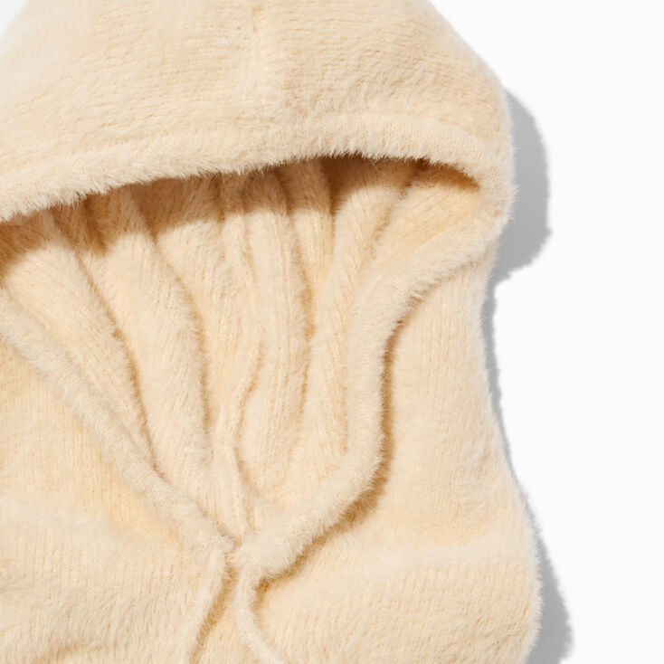 Ivory Mohair Hoodie Hat,