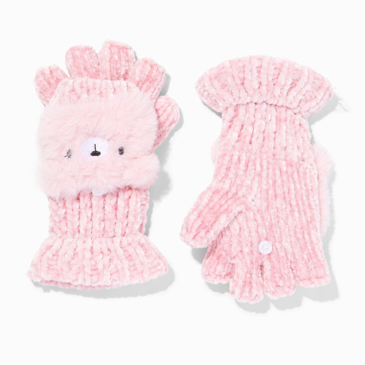 Claire&#39;s Club Bear Pink Gloves,