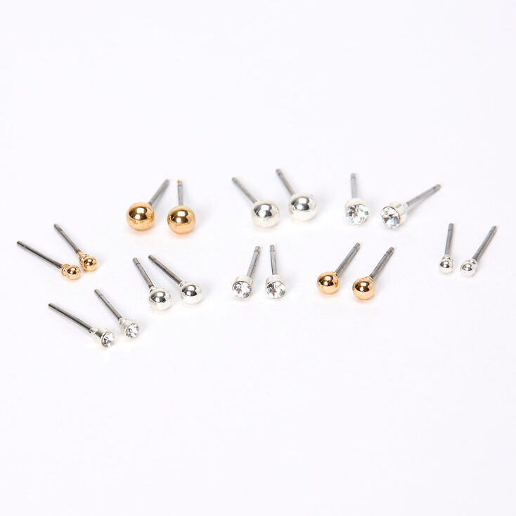 Claire's Mixed Metal Earring Back Replacements - 12 Pack | Gold