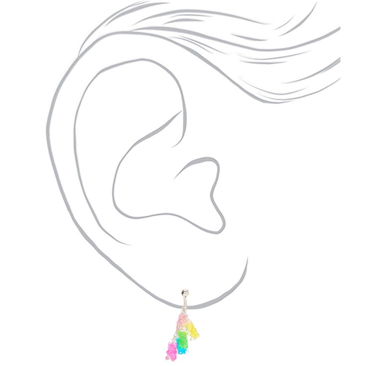 1&quot; Rainbow Gummy Bears&reg; Clip On Drop Earrings,