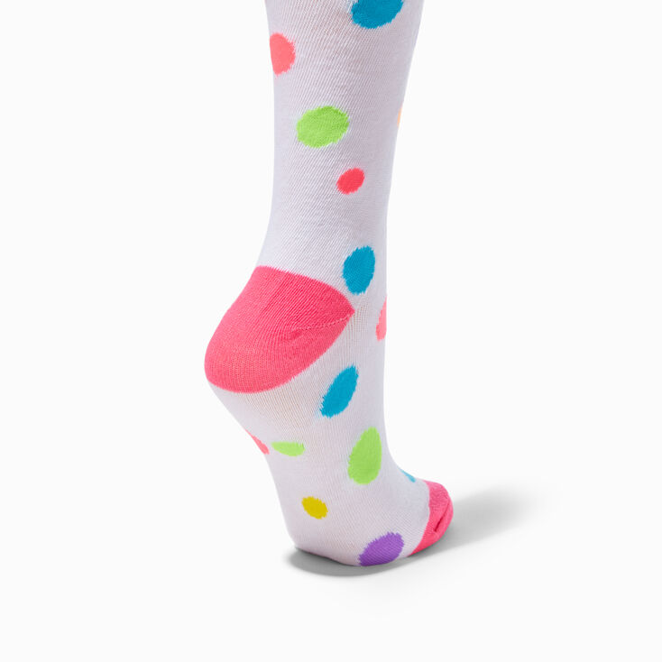 Chaussettes montantes &agrave; pois aux couleurs vives,