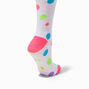 Chaussettes montantes &agrave; pois aux couleurs vives,