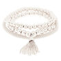 Silver Tassel Stretch Bracelets - 3 Pack,
