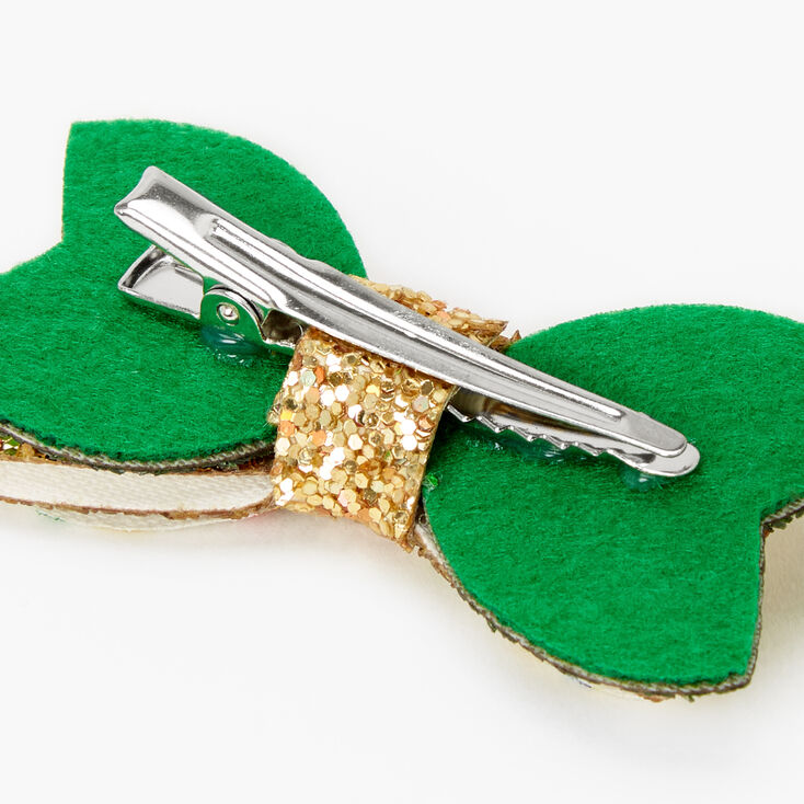 Barrette &agrave; n&oelig;ud clinquant Saint-Patrick &mdash; Vert et couleur dor&eacute;e,