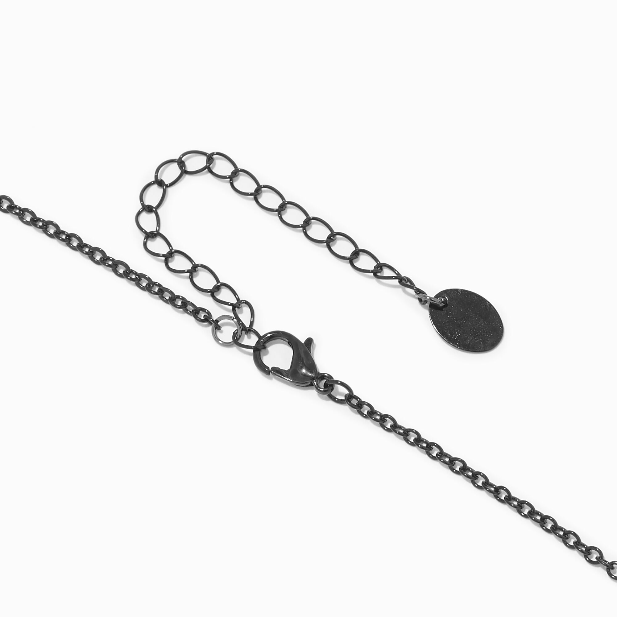Collier de caractère araignée strass noir,