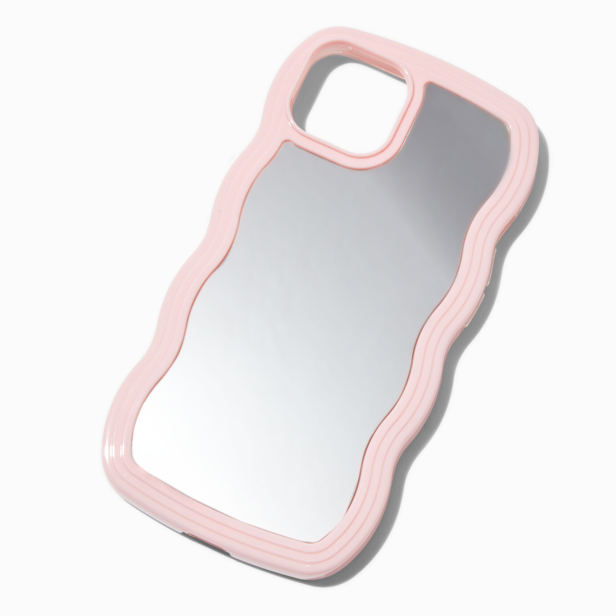 View Claires Trim Wavy Mirror Phone Case Fits Iphone 131415 Pink information