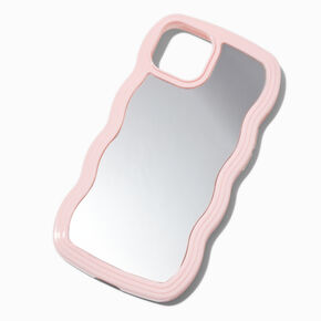 Coque de portable miroir bord rose ondul&eacute; - Compatible avec iPhone&reg; 13/14/15,