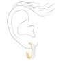 Gold 20MM Textured Mini Hoop Earrings - White,