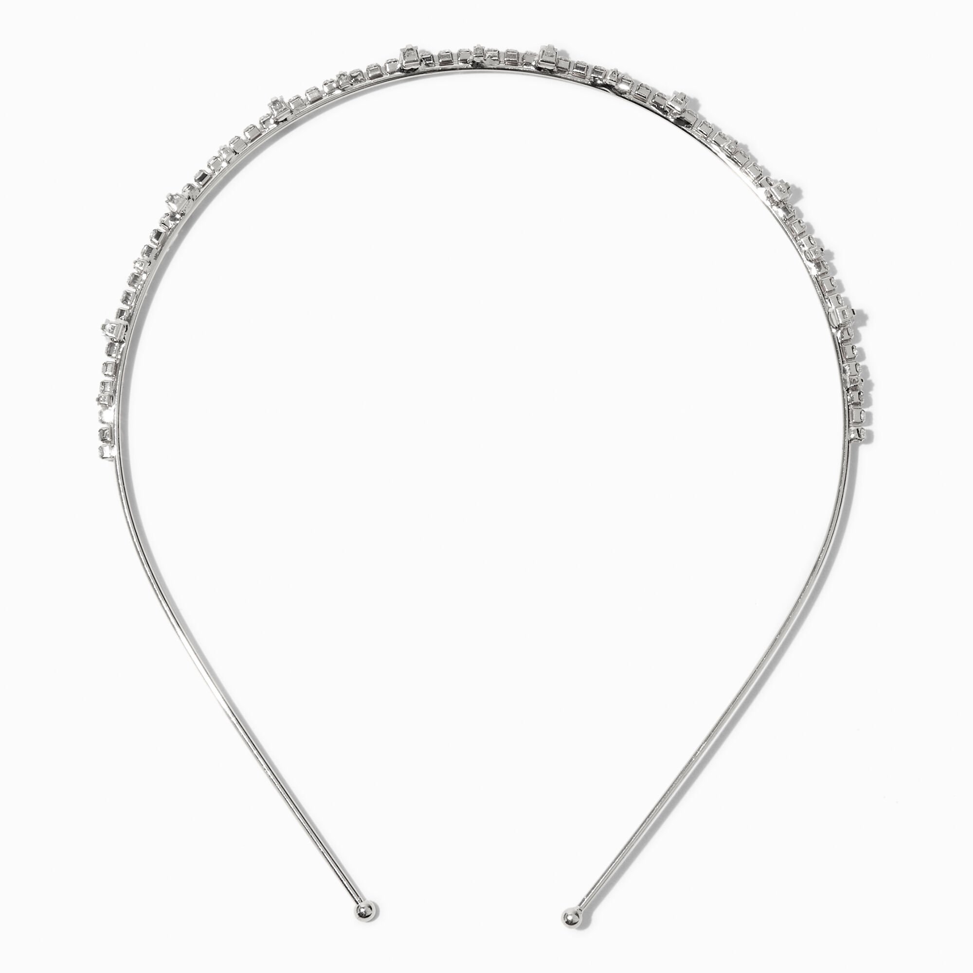 View Claires Tone Square Cubic Zirconia Headband Silver information