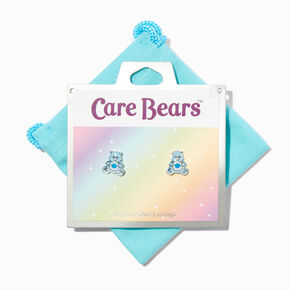 Care Bears&trade; Sterling Silver Enamel Grumpy Bear Stud Earrings,