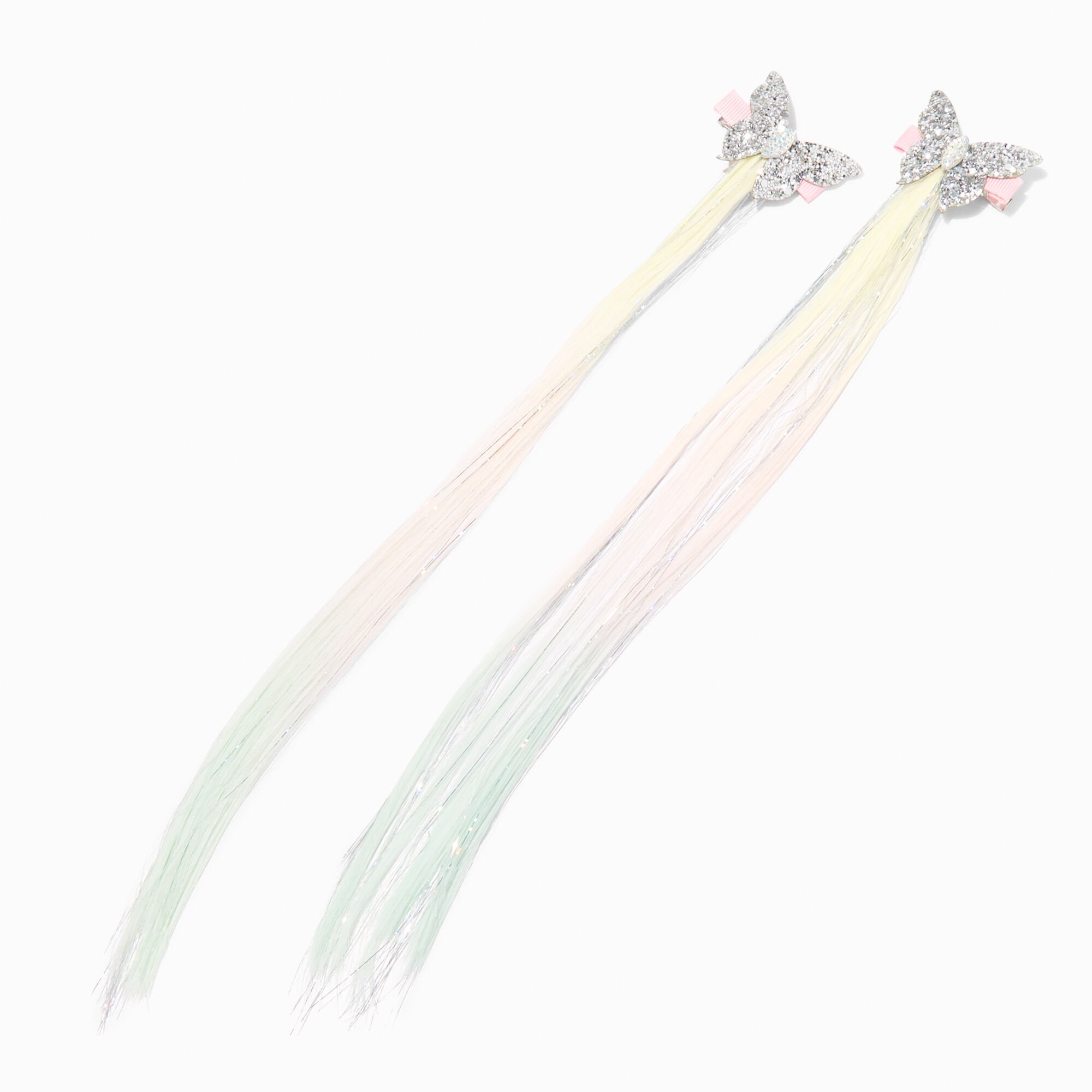 Barrette avec cheveux synthétiques en dégradé papillon Claire's Club - Lot de 2,