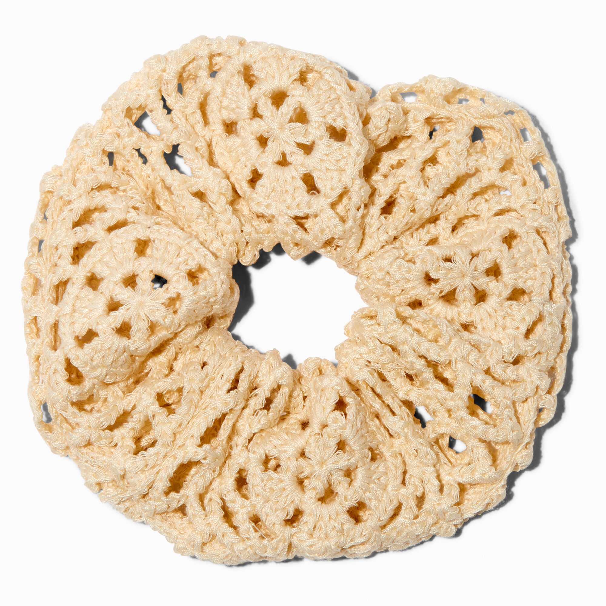 View Claires Crochet Medium Hair Scrunchie Bracelet Ivory information