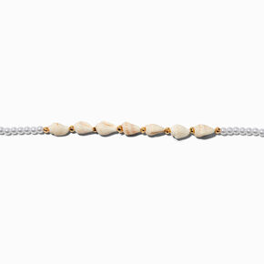 Mini Shell Pearl Gold-tone Choker Necklace,