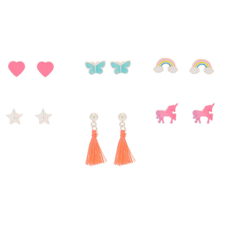 Magic Motif Stud Earrings - 6 Pack,