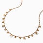 Gold-tone Shell Disc Charm Necklace ,