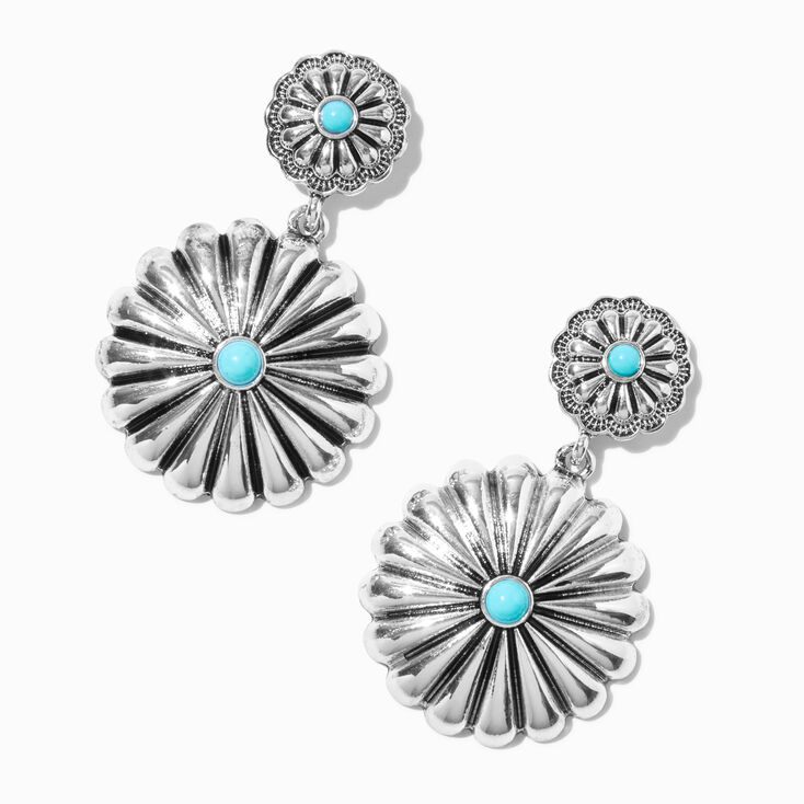 Pendantes fleur cowgirl en turquoise d&#39;imitation,