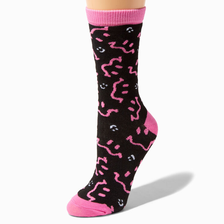 Crooked Grin Happy Face Crew Socks,