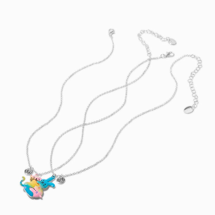 Best Friends Hugging Cat &amp; Rabbit Pendant Necklaces - 2 Pack,