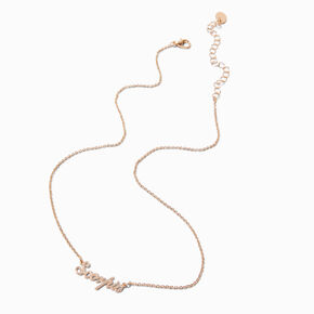Gold-tone Script Zodiac Pendant Necklace - Scorpio,