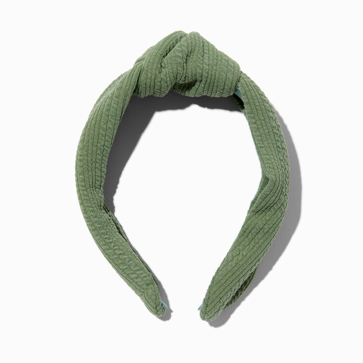 Olive Crinkle Knotted Headband,