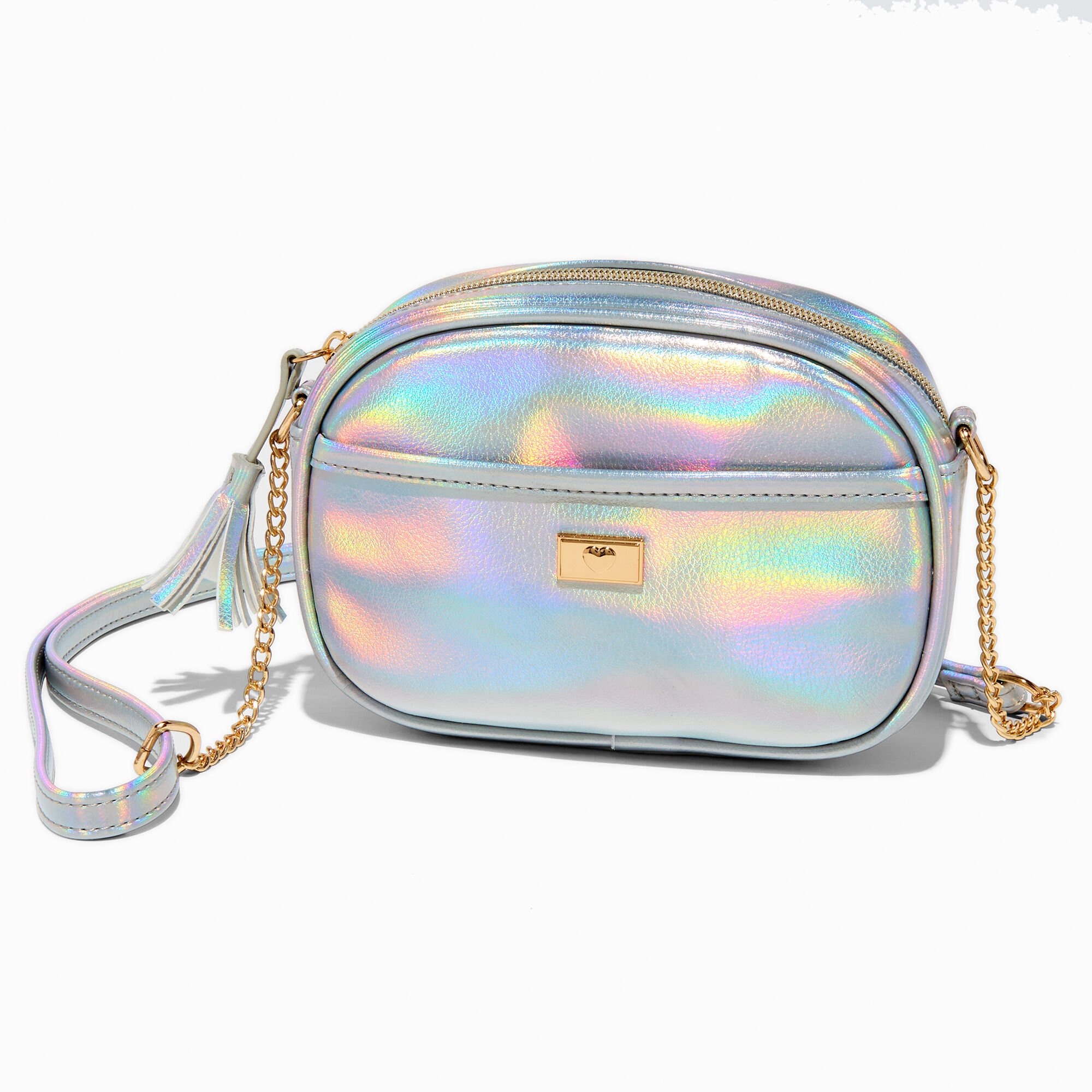 View Claires Ab Oval Crossbody Bag Silver information