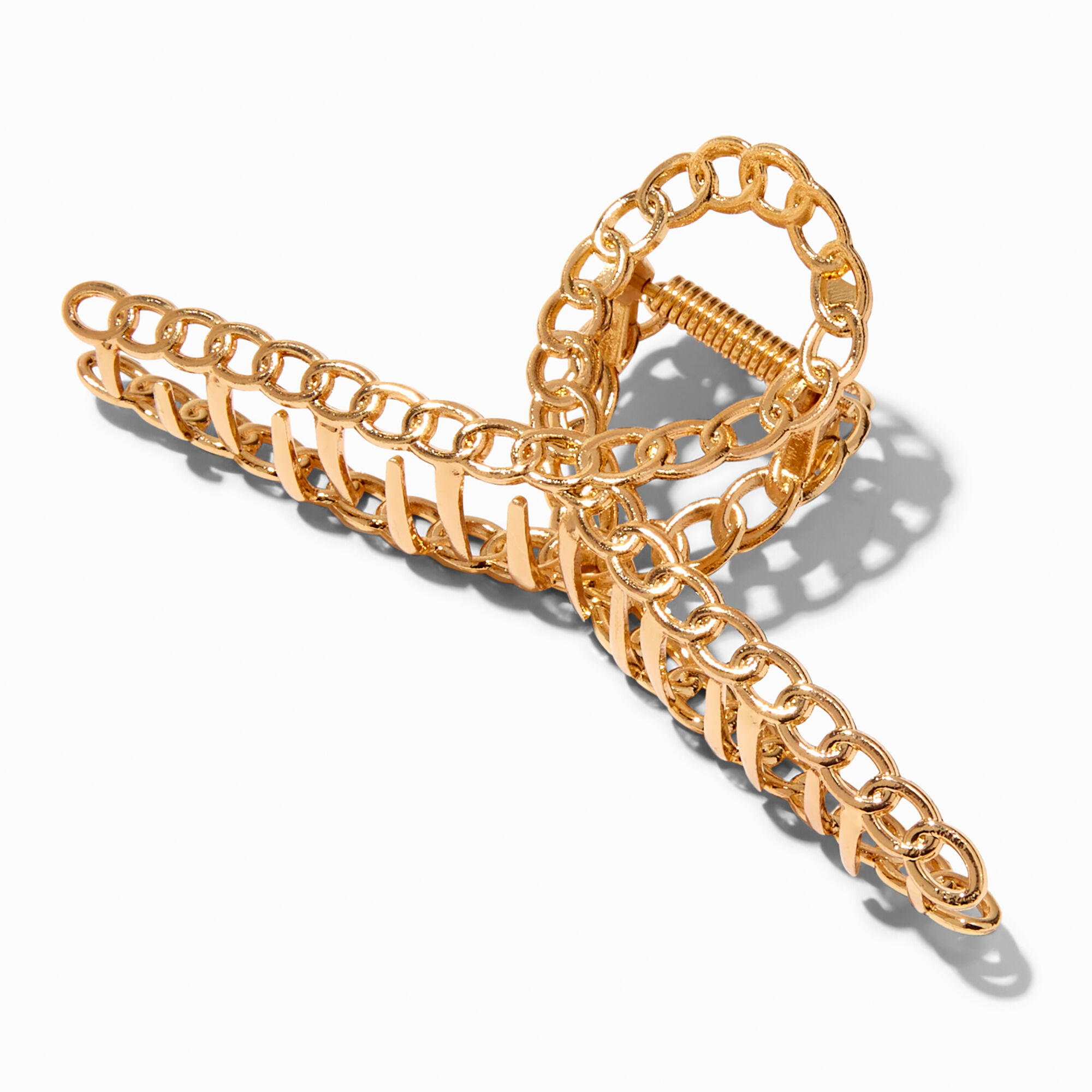 View Claires Chain Link Metal Hair Claw Gold information