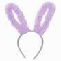 Purple Tulle &amp; Pearl Bunny Ears Headband,