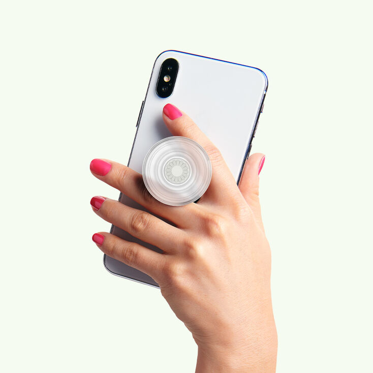 PopSockets PopGrip - Clear Silver,