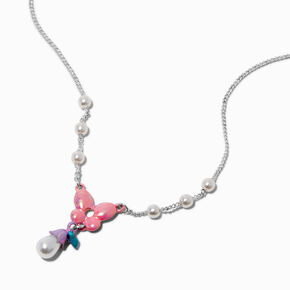 Claire&#39;s Club Butterfly Pearl Pendant Necklace,