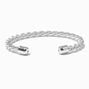 Silver-tone Twisted Rope Cuff Bracelet,