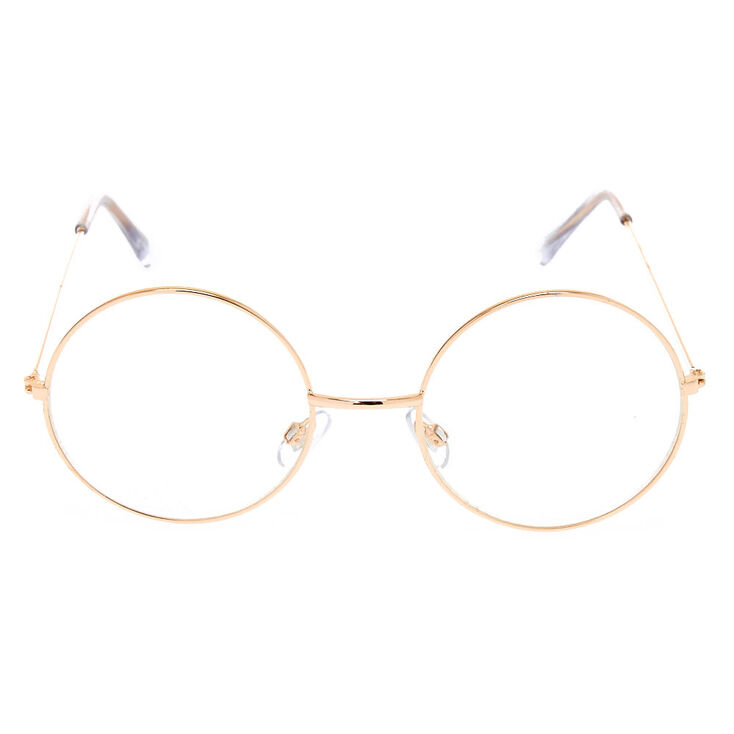Gold Round Clear Lens Frames Claire S Us - roblox golden glasses