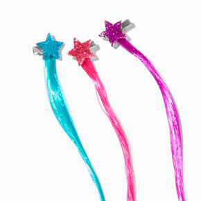 Claire&#39;s Club Jeweled Stars Faux Hair Snap Hair Clips - 6 Pack,