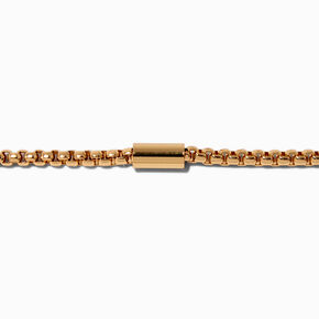 Gold-tone Round Box Chain Bracelet,