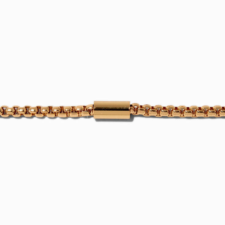 Gold-tone Round Box Chain Bracelet,