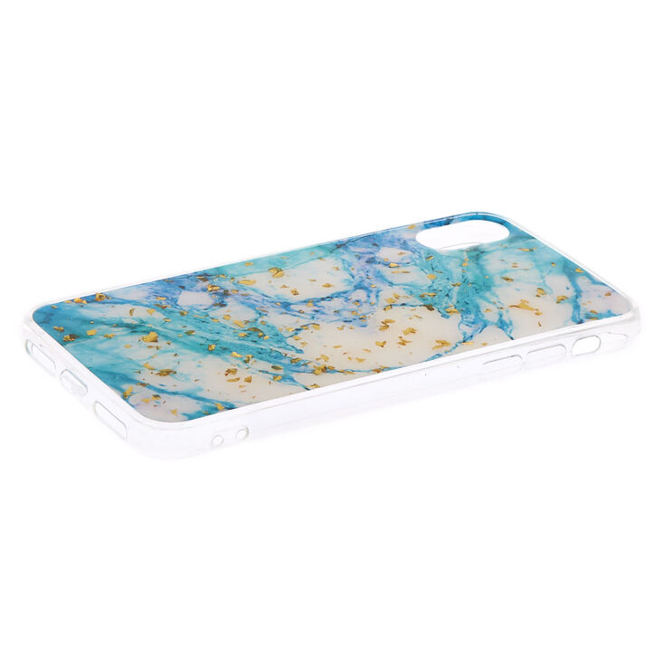 Coque de portable effet marbr&eacute; et flocons dor&eacute;s - Compatible avec iPhone X/XS,