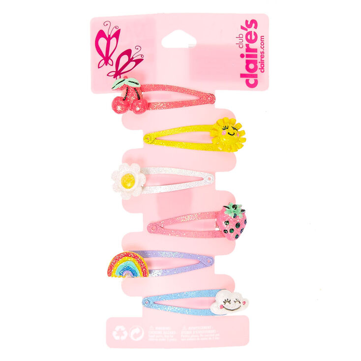 Claire&#39;s Club Spring Snap Hair Clips - 6 Pack,