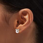 Gold-tone Cubic Zirconia Bow Pearl Stud Earrings ,
