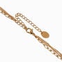 Peach Beaded Gold-tone Coin Multi-Strand Necklace ,