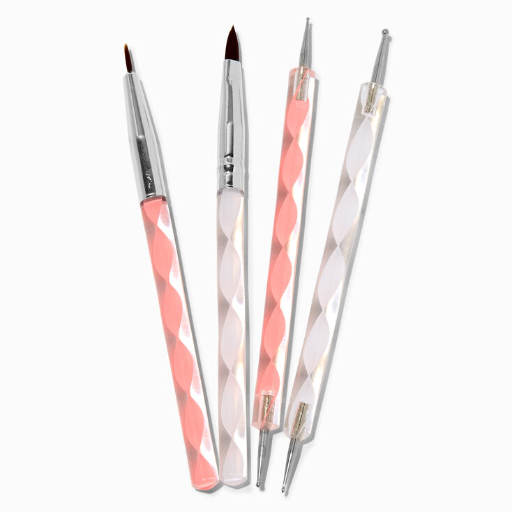 Pink &amp; Clear Nail Art Tool Set - 5 Pack,