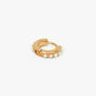 18k Gold Plated One 10MM Studded Pearl Hoop Earring,