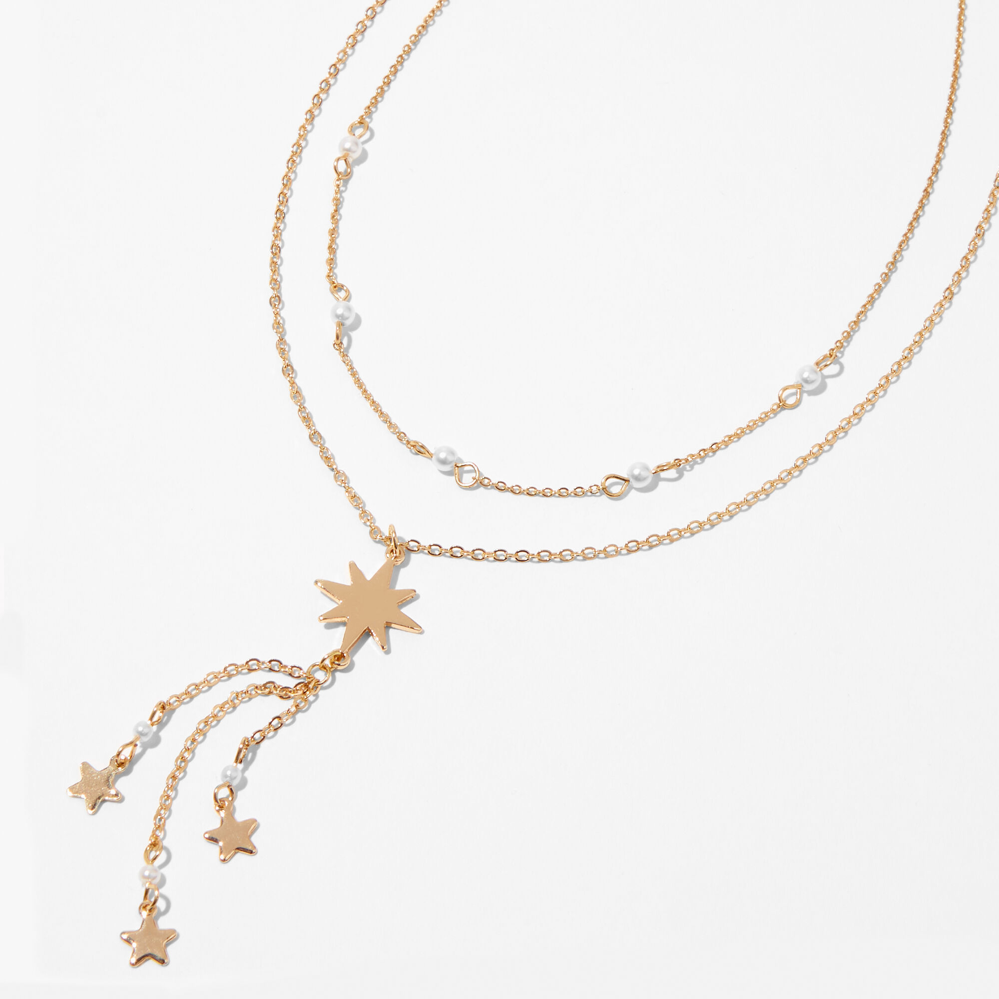 View Claires Tone Starburst Multi Strand Necklace Gold information