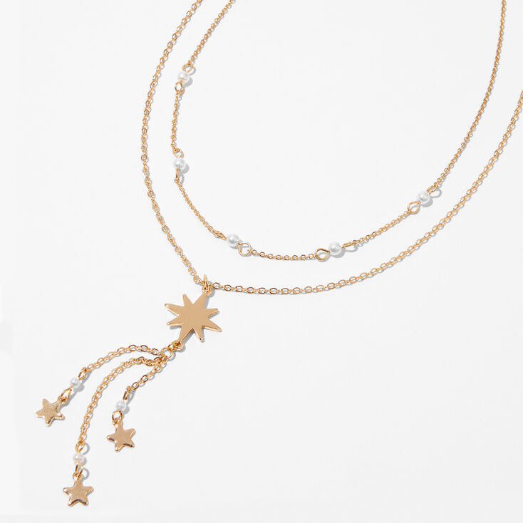 Gold-tone Starburst Multi Strand Necklace,