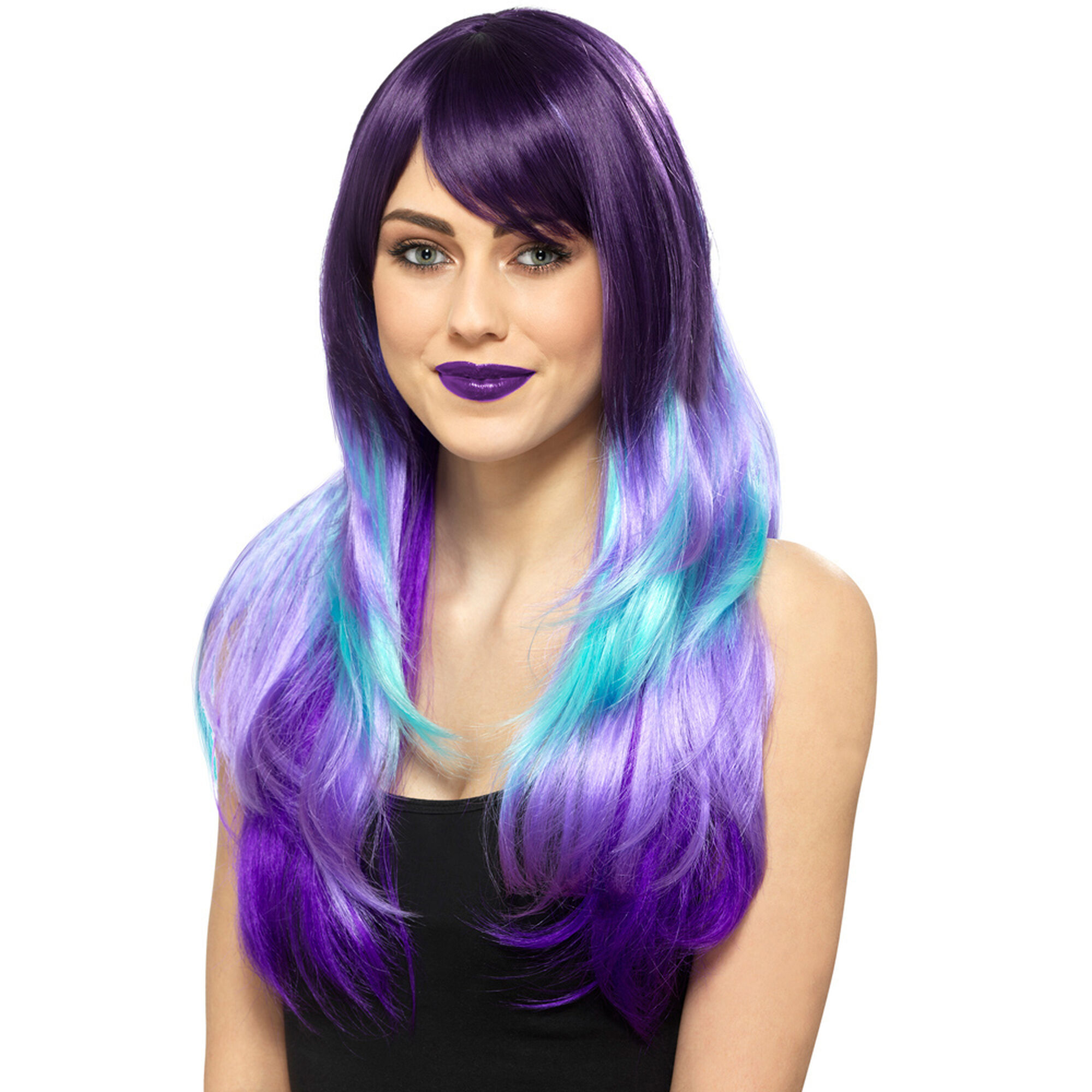 Purple And Turquoise Wig Claires