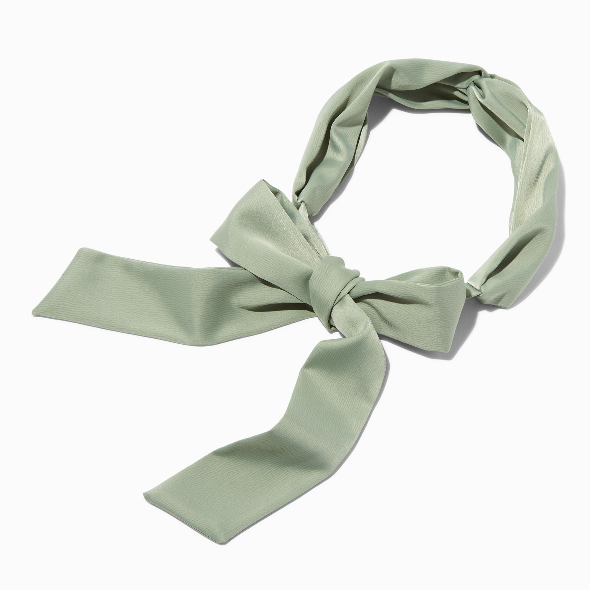 View Claires Sage Silky Bow Twist Headwrap Green information