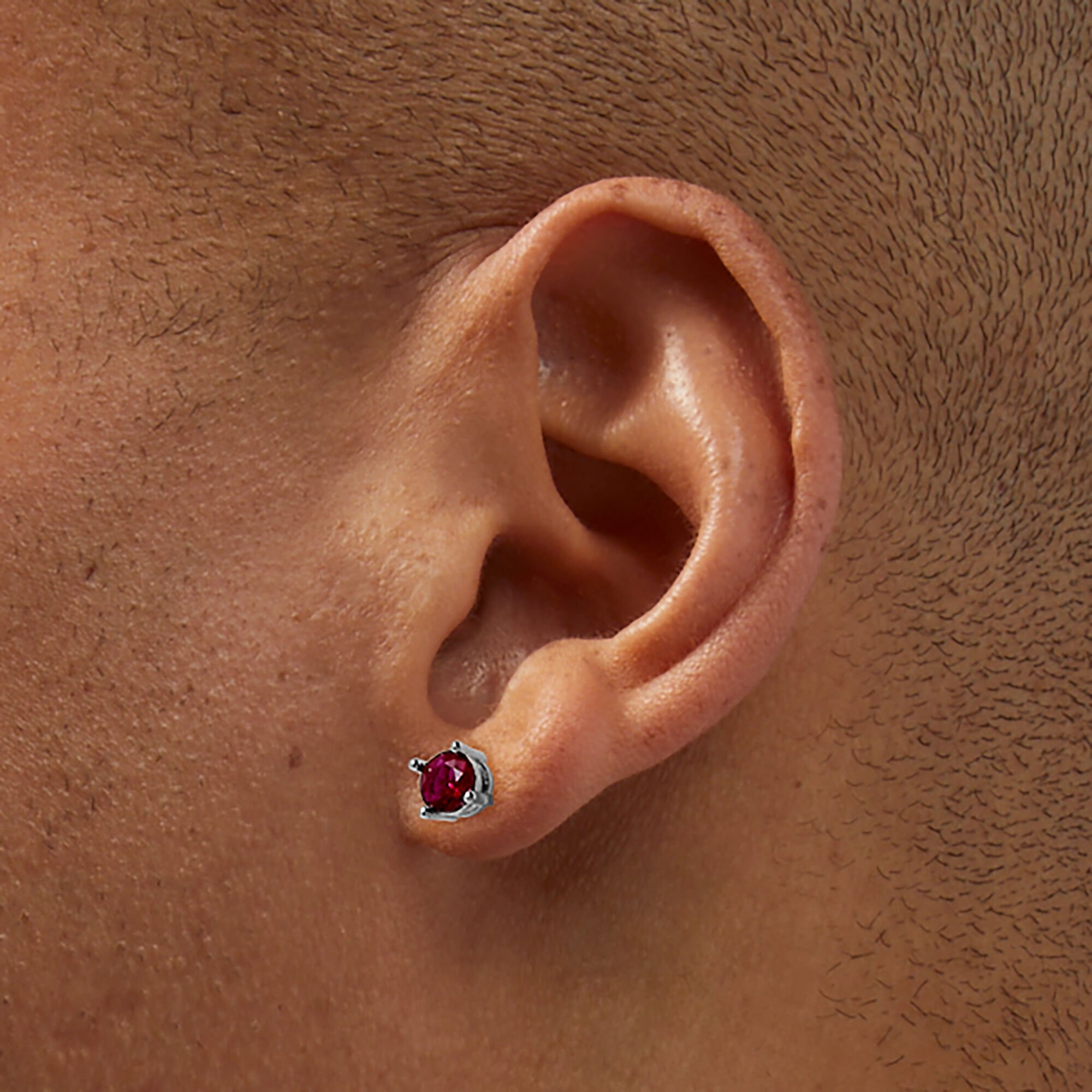 Fuchsia Cubic Zirconia 5mm Round Stud Earrings,