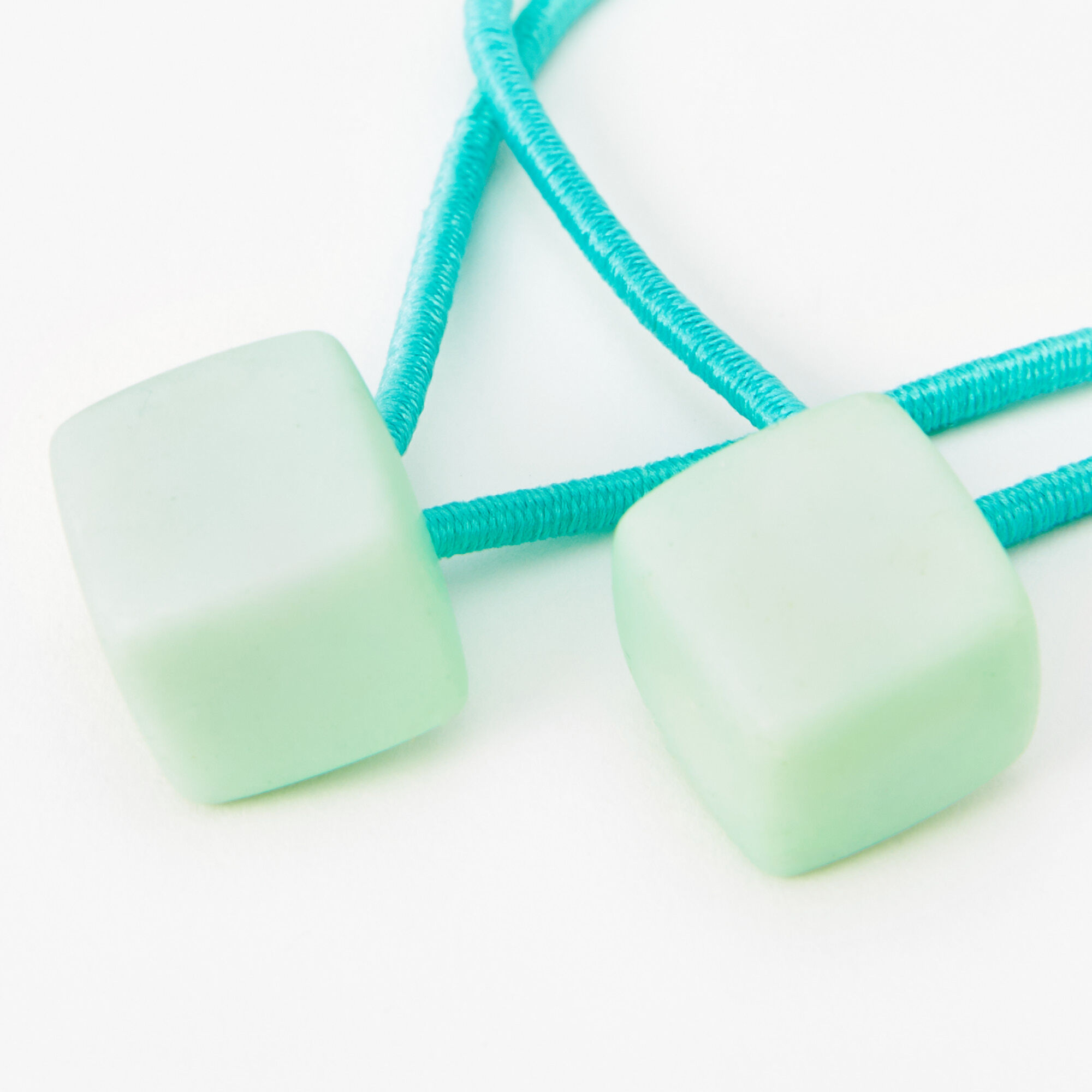 Mint Green Geometric Hair Ties - 2 Pack,