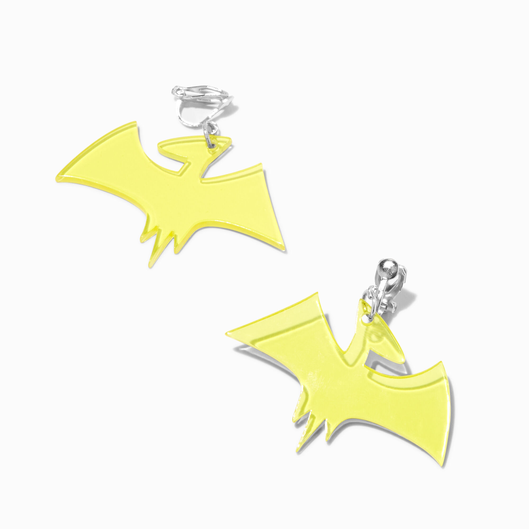 Yellow Pterodactyl Dinosaur Clip On Drop Earrings Claire s US